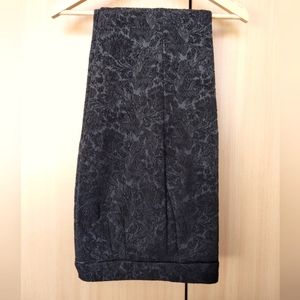 Massimo Dutti Women's Black Jacquard Dress Pants Size 4 Pre-owned